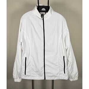 FootJoy Jacket Women Large White Full Zip Windbreaker Lined Hammock Bay Golf